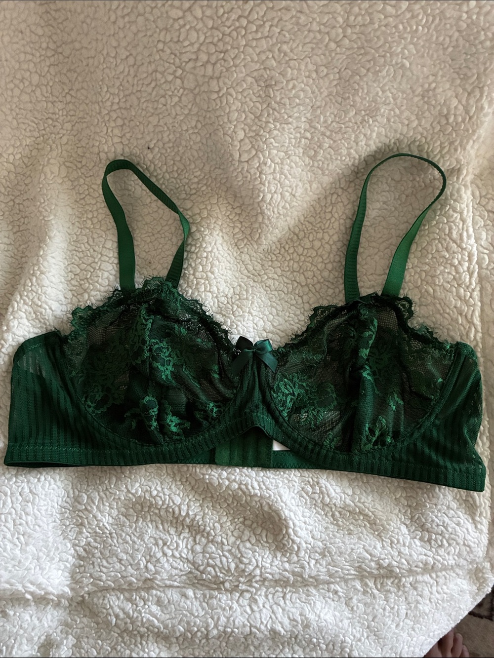 SHEIN Emerald Green Lace Underwire Bra